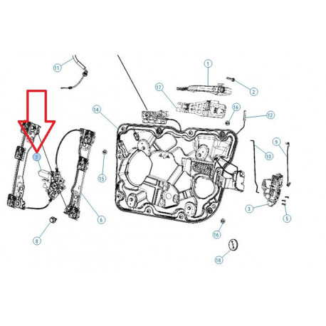 Mopar Moteur leve vitre avant droit (68079282AB)