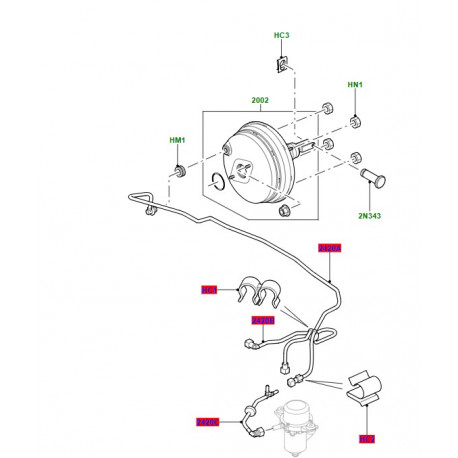 Land rover douille servofrein Discovery 3, Range L322, L405, Sport (LR012903)