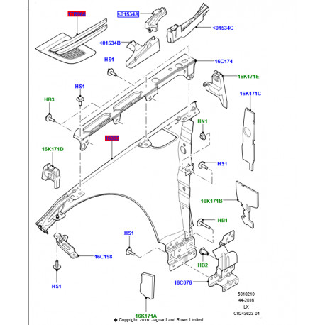 Land rover BAGUE ELASTIQUE AILE GAUCHE (LR116023LR)