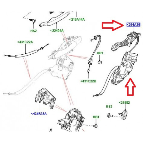 Land rover Serrure porte arriere droite (LR128272LR)