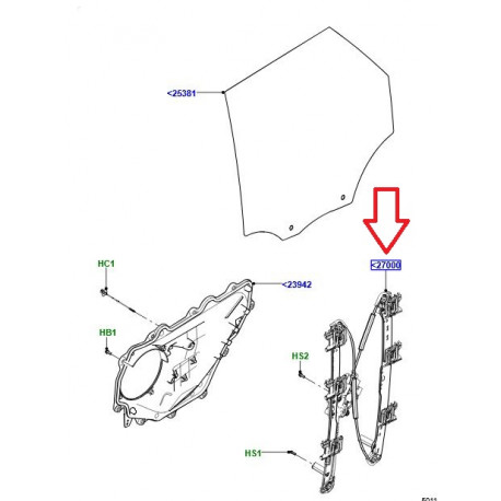 Land rover Leve vitre arriere droit (LR153959LR)