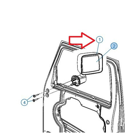 Mopar retroviseur gauche manuel Wrangler JK (55077967AF)