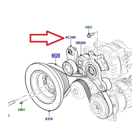 Land rover Tendeur Courroie Accessoires (LR138382LR)