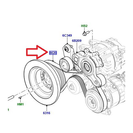Land rover Courroie accessoires (LR141491LR)