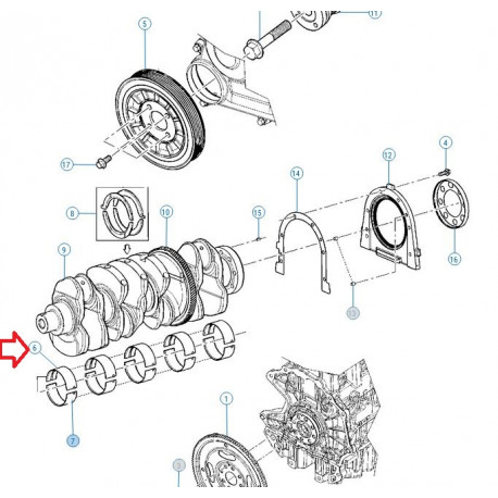 Mopar Coussinet villebrequin standard supérieur (68142799AA)