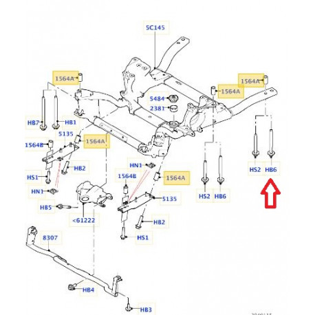Land rover boulon Range L405,  Sport (LR097372LR)