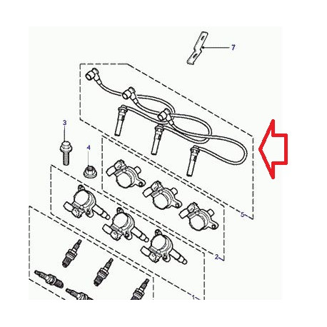 Land rover jeu de fils d'allumage Freelander 1 (NGC104250L)
