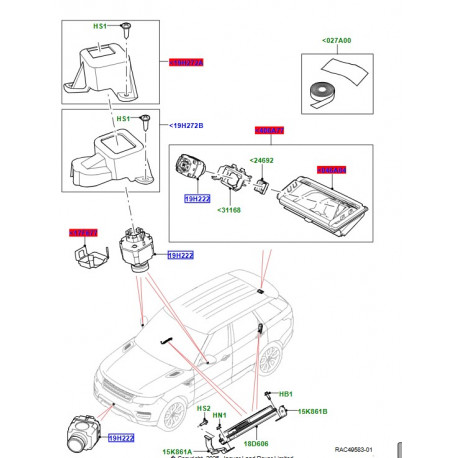 Land rover camera stationnement verifier sur la camera (LR098720)