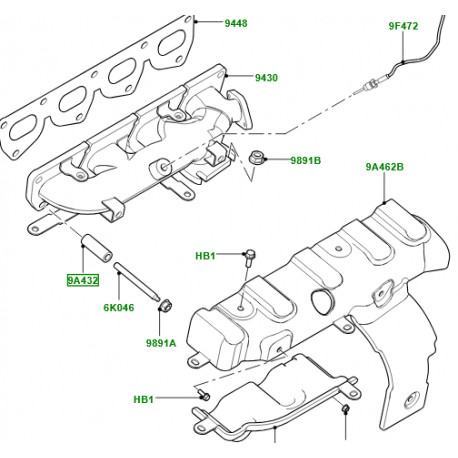 Land rover ENTRETOISE FIXATION COLLECTEUR ECHAPPEMENT (LR124788LR)