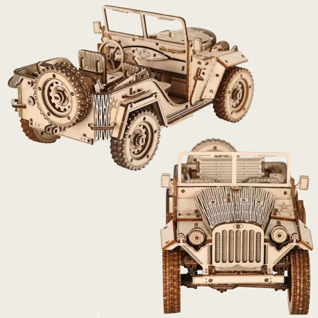 Allmakes 4x4 puzzles 3D en bois style Jeep Willys (RLD15)
