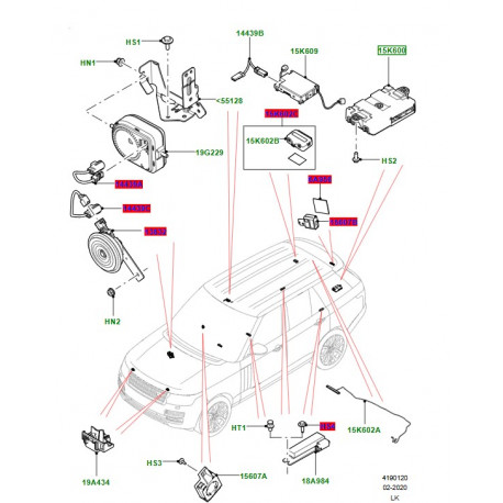 Land rover MODULE DE COMMANDE DE FONCTION A DISTANCE (LR117932LR)
