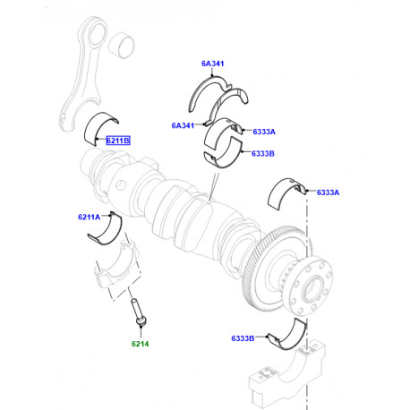 Land rover Demi coussinet de bielle (LR161221LR)