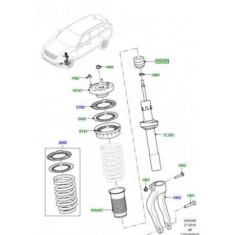 Land rover pare-chocs-amortisseur (LR090637)