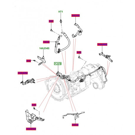 Land rover cablage-boite de vitesses (LR094623)