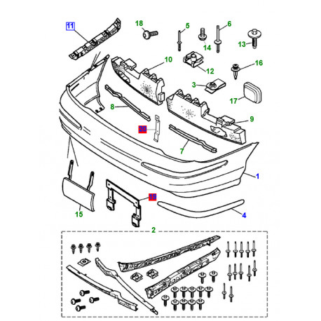 Jaguar support de montage de pare-choc gauche S-Type (XR826629)