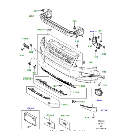 Land rover pare-chocs av (LR034184)