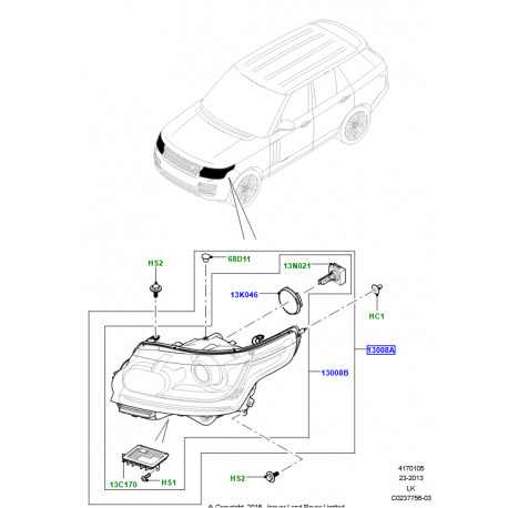 Land rover Phare avant droit (xénon adaptatifs mixte) (LR096197LR)