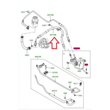 Land rover durite de direction assistee FREELANDER 2 (LR001099lr)