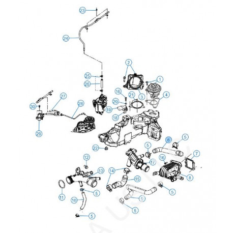 Vm motori Tube d'admission d'eau thermostat (68027514AA)