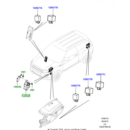 Land rover relais Bougie De Départ (LR073555)