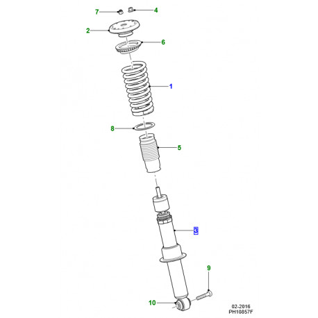 Jaguar amortisseur arrière standard (C2P22813)