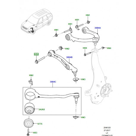 Land rover BOULON AVANT (LR072694)