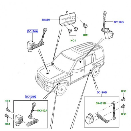 Britpart senseur de hauteur avant droit (LR019136B)