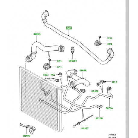 Land rover durite de radiateur Range L322 (PCH001600)