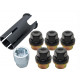 Oem Kit de verrous et cache-écrous de roue alliage couleur noir Defender 90, 110, 130 (RRB500090)