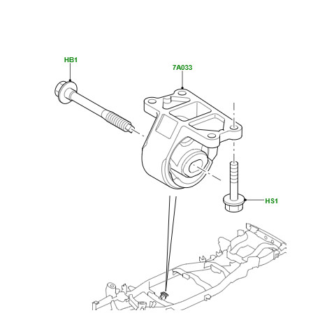 Land rover bloc elastique suspension boite de transfert vitesse  Discovery 3, 4, 5, Range Sport (LR092039)
