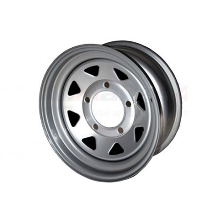 Allmakes 4x4 silver 8 spoke 7x16steel road wh (75367)