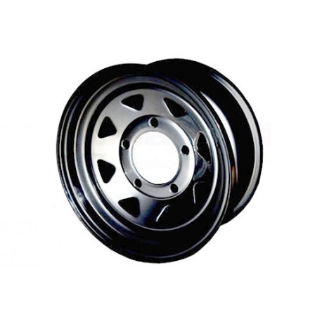 Allmakes 4x4 black 8 spoke 7x16 steel road wh Defender 90, 110, 130 (GRW003)