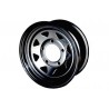 black 8 spoke 7x16 steel road wh Defender 90, 110, 130