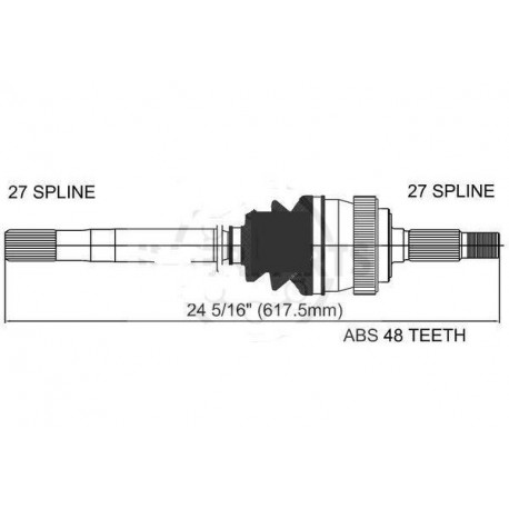 Allmakes 4x4 arbre de roue avant gauche sans varilock Grand Cherokee WG,  WJ (05012457AC)