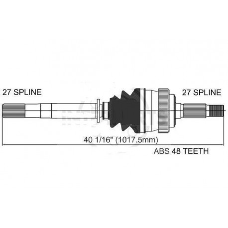 Allmakes 4x4 arbre de roue avant droit sans varilock Grand Cherokee WG,  WJ (05012456AC)