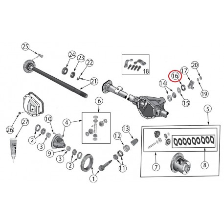 Crown joint spi pont arriere Grand Cherokee WJ,  ZJ (04384188)