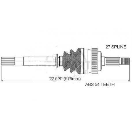 Britpart arbre de roue avant gauche Cherokee XJ,  Grand Cherokee WJ,  ZJ et Wrangler TJ,  YJ (04720381)