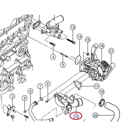 Vm motori adaptateur de pompe à eau Cherokee KJ (05142603AA)