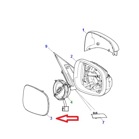 Jaguar miroir de rétroviseur de portière gauche XJ X351 (C2Z5466)