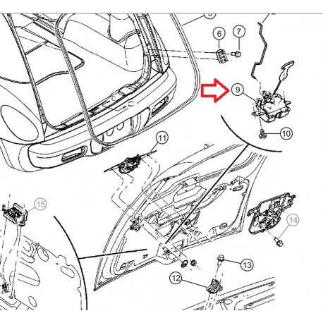 Mopar verrou PT Cruiser (04589016AC)