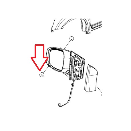 Mopar glace de retroviseur gauche (68029241AB)