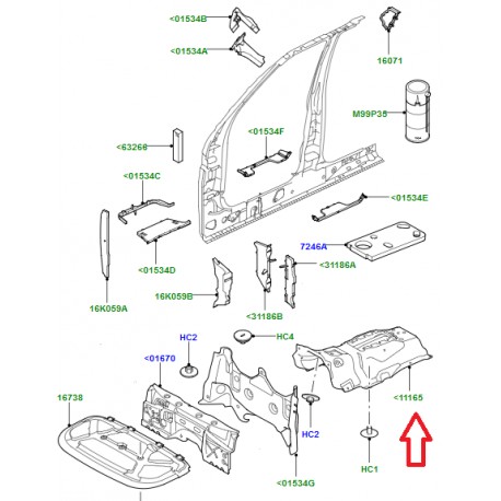 Land rover garniture d'insonorisation tunnel Discovery 3, Range Sport (LR046702)