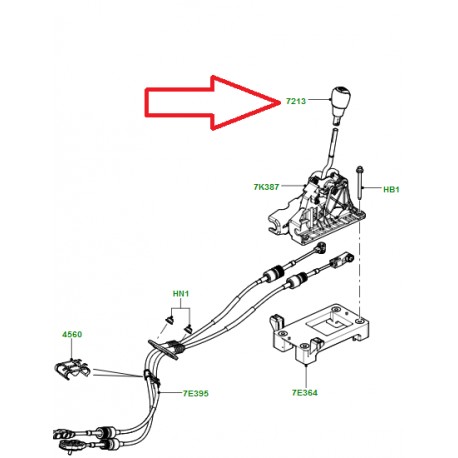 Land rover boule-levier changement vitesses (LR001199)