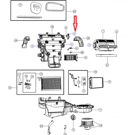 Mopar actionneur volet chauffage (68079488AB)