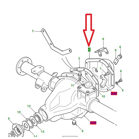 Land rover couvercle pont arriere (RTC844)