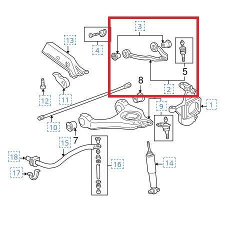 Allmakes 4x4 triangle suspension superieur avant gauche ou droite Hummer H2 (25905442)