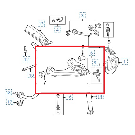 Allmakes 4x4 triangle suspension inférieur droit Hummer H2 (20832025)