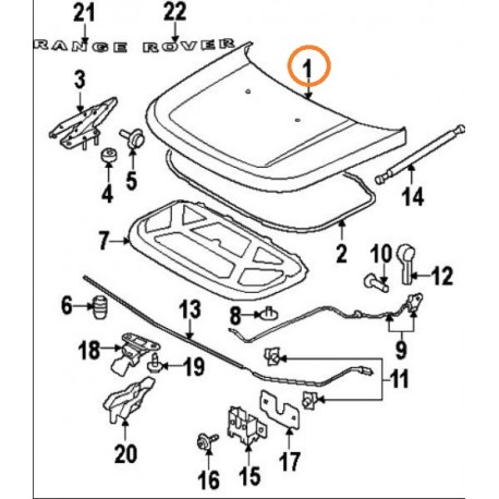 Land rover capot Range Sport (BKA790050)