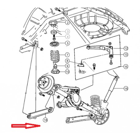 Tirant De Pont Arriere Inferieur Gauche Ou Droit Grand Cherokee Wg Wj