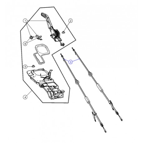 Mopar cable frein a man arriere gauche Dodge Nitro (52129231AH)